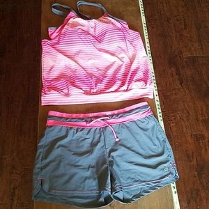 2 Piece short swimsuit tankini
